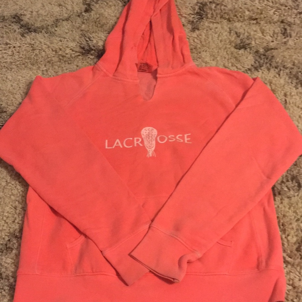 Bright coral pink lacrosse hoodie